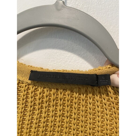 Jenni Kayne Mustard Color Cabin Cable Knit Fisherman Sweater Organic Cotton Sz S - Picture 5 of 9